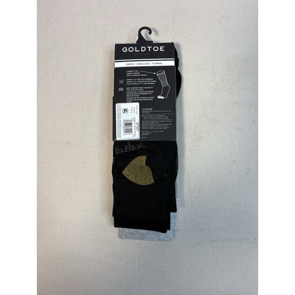 Lot of 3 Packs of Gold Toe Dress Crew Socks NEW (9 Pairs) Lot #2 - Picture 3 of 6
